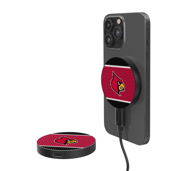 Louisville Cardinals Mesh 15-Watt Wireless Magnetic Charger-0