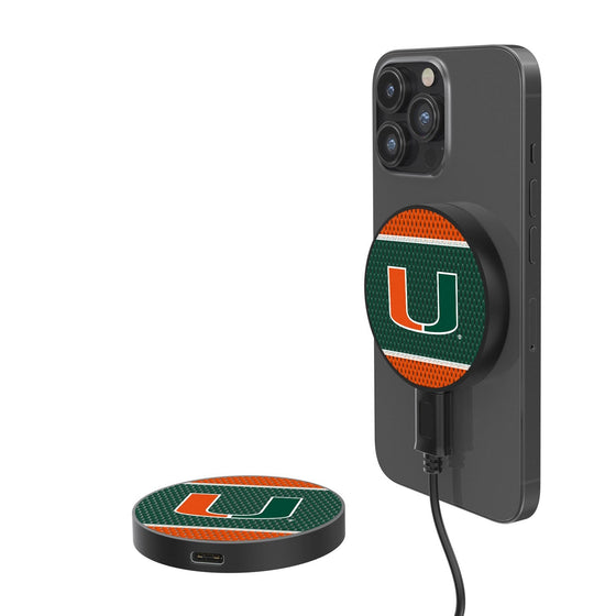 Miami Hurricanes Mesh 15-Watt Wireless Magnetic Charger-0