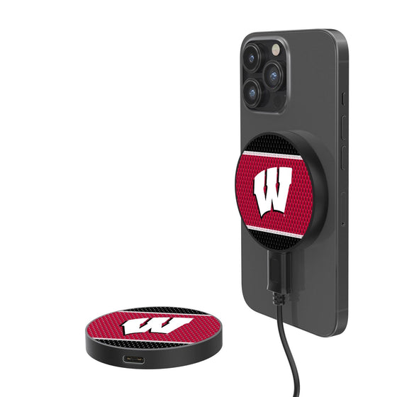 Wisconsin Badgers Mesh 15-Watt Wireless Magnetic Charger-0