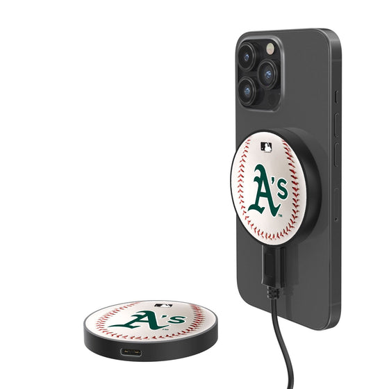 Oakland Athletics Baseball 10-Watt Wireless Magnetic Charger - 757 Sports Collectibles