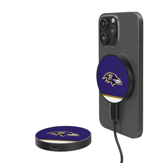 Baltimore Ravens Stripe 10-Watt Wireless Magnetic Charger - 757 Sports Collectibles