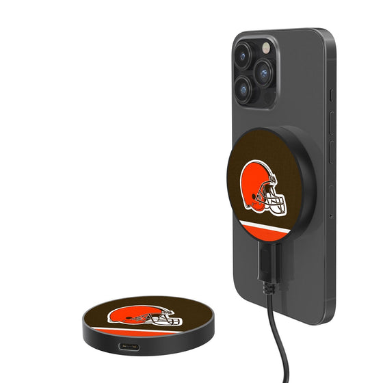 Cleveland Browns Stripe 10-Watt Wireless Magnetic Charger - 757 Sports Collectibles