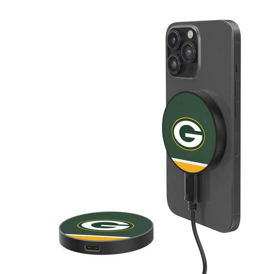 Green Bay Packers Stripe 10-Watt Wireless Magnetic Charger - 757 Sports Collectibles