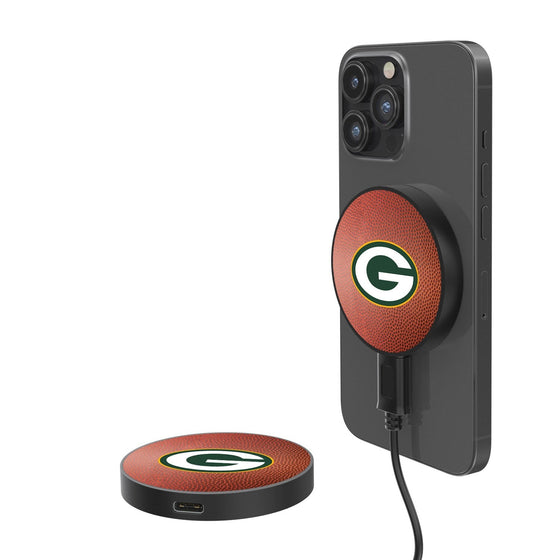 Green Bay Packers Football 10-Watt Wireless Magnetic Charger - 757 Sports Collectibles