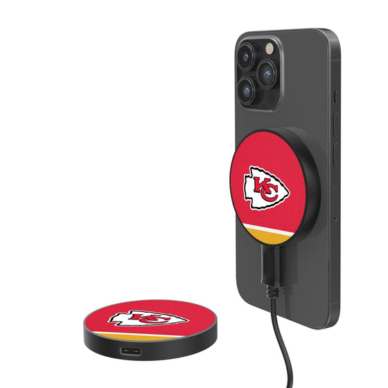 Kansas City Chiefs Stripe 10-Watt Wireless Magnetic Charger - 757 Sports Collectibles