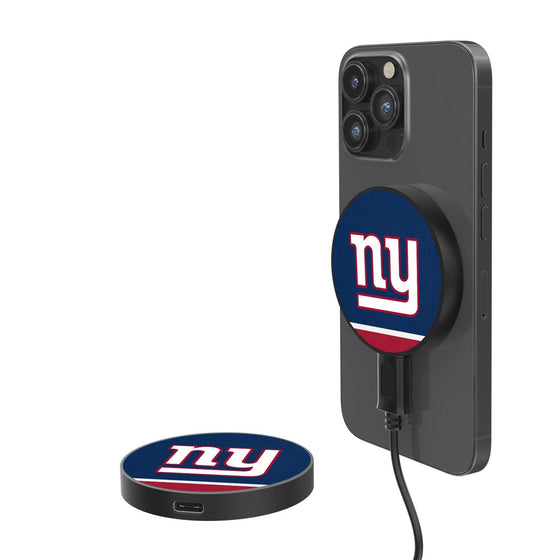 New York Giants Stripe 10-Watt Wireless Magnetic Charger - 757 Sports Collectibles