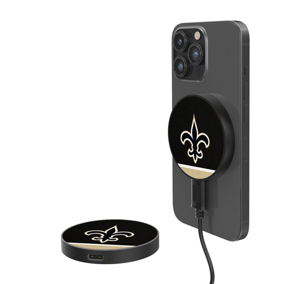 New Orleans Saints Stripe 10-Watt Wireless Magnetic Charger - 757 Sports Collectibles
