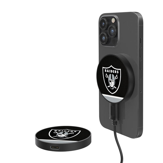 Las Vegas Raiders Stripe 10-Watt Wireless Magnetic Charger - 757 Sports Collectibles