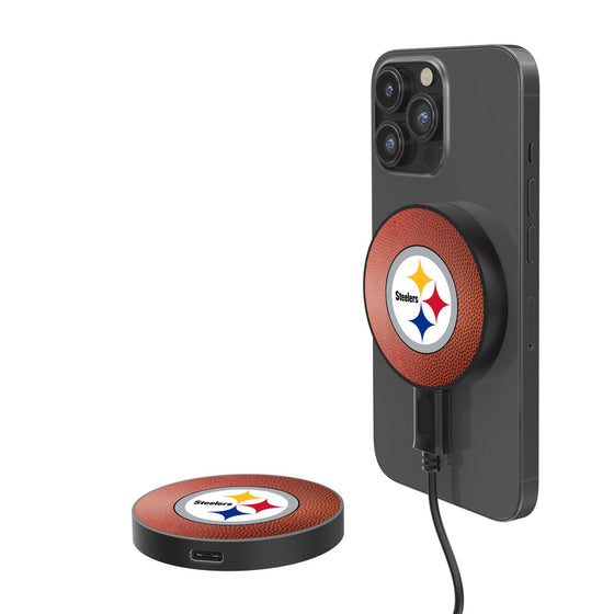 Pittsburgh Steelers Football 10-Watt Wireless Magnetic Charger - 757 Sports Collectibles