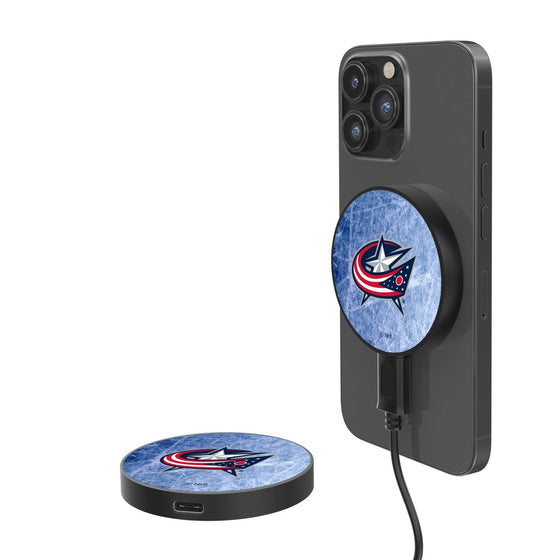 Columbus Blue Jackets Ice 15-Watt Wireless Magnetic Charger-0