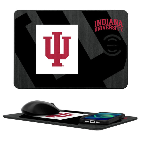 Indiana Hoosiers Tilt 15-Watt Wireless Charger and Mouse Pad-0