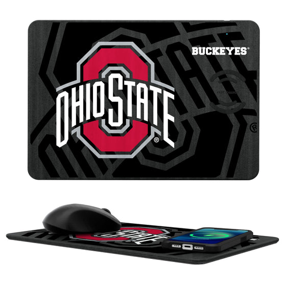 Ohio State Buckeyes Tilt 15-Watt Wireless Charger and Mouse Pad-0