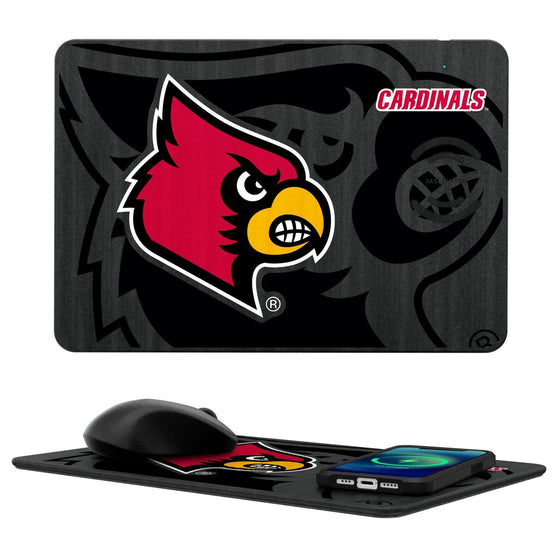 Louisville Cardinals Tilt 15-Watt Wireless Charger and Mouse Pad-0