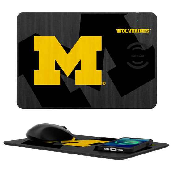 Michigan Wolverines Tilt 15-Watt Wireless Charger and Mouse Pad-0