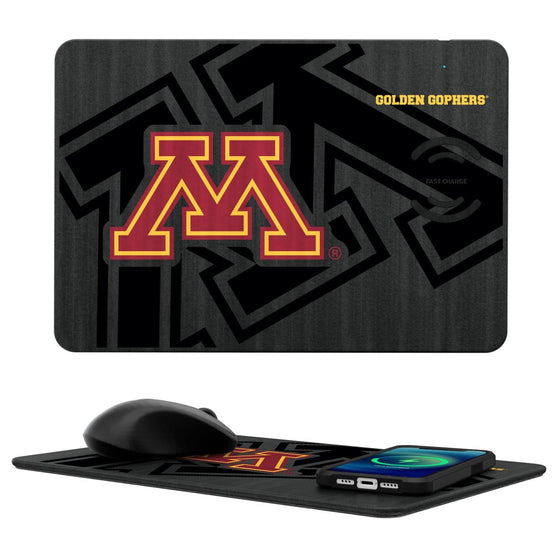 Minnesota Golden Gophers Tilt 15-Watt Wireless Charger and Mouse Pad-0