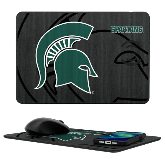 Michigan State Spartans Tilt 15-Watt Wireless Charger and Mouse Pad-0