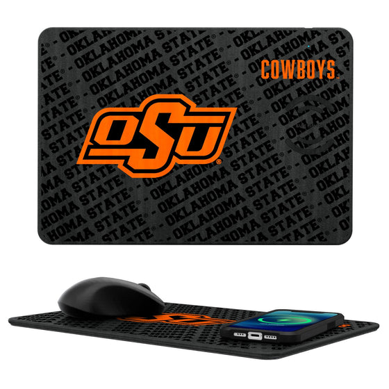 Oklahoma State Cowboys Tilt 15-Watt Wireless Charger and Mouse Pad-0