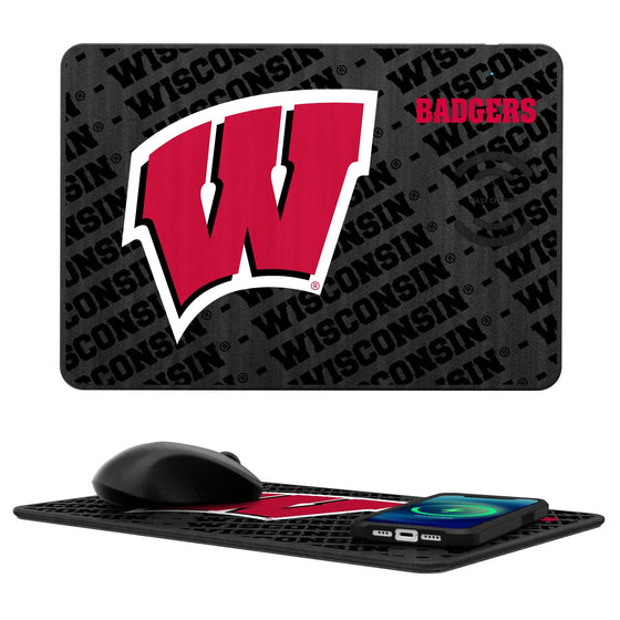 Wisconsin Badgers Tilt 15-Watt Wireless Charger and Mouse Pad-0