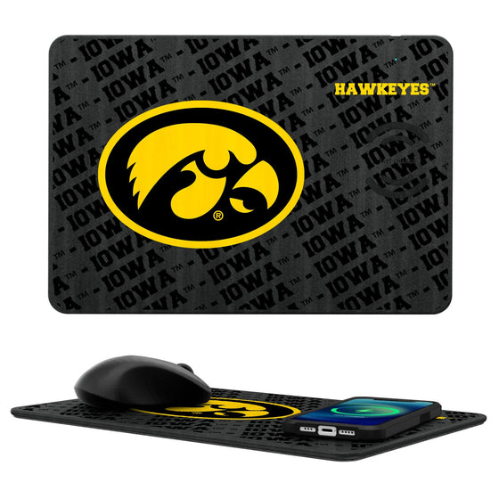 Iowa Hawkeyes Tilt 15-Watt Wireless Charger and Mouse Pad-0