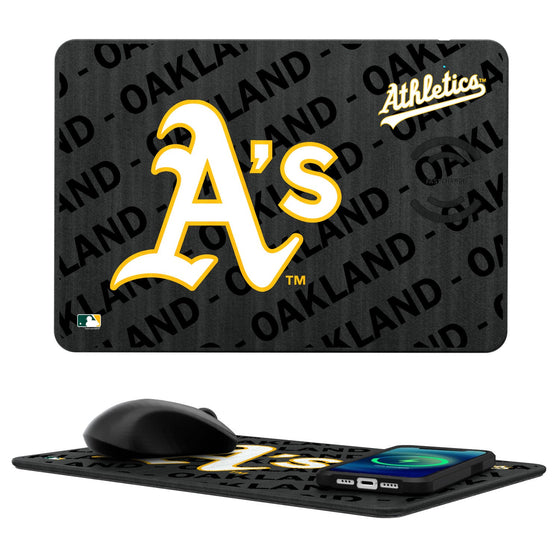Oakland Athletics Tilt 15-Watt Wireless Charger and Mouse Pad - 757 Sports Collectibles