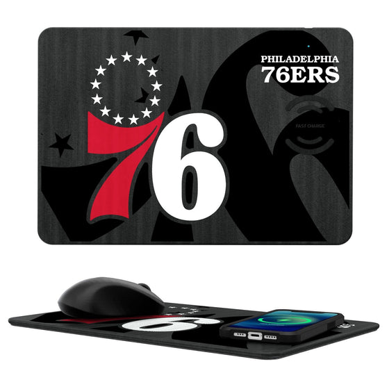 Philadelphia 76ers Tilt 15-Watt Wireless Charger and Mouse Pad-0