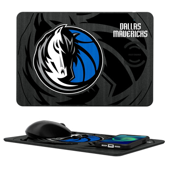 Dallas Mavericks Tilt 15-Watt Wireless Charger and Mouse Pad-0