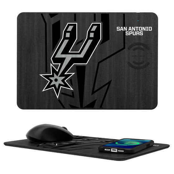 San Antonio Spurs Tilt 15-Watt Wireless Charger and Mouse Pad-0