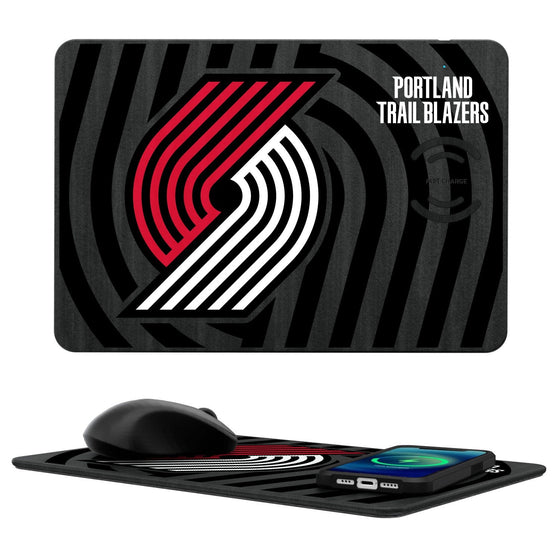 Portland Trail Blazers Tilt 15-Watt Wireless Charger and Mouse Pad-0