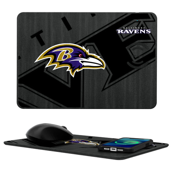 Baltimore Ravens Tilt 15-Watt Wireless Charger and Mouse Pad - 757 Sports Collectibles