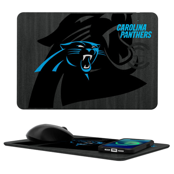 Carolina Panthers Tilt 15-Watt Wireless Charger and Mouse Pad - 757 Sports Collectibles