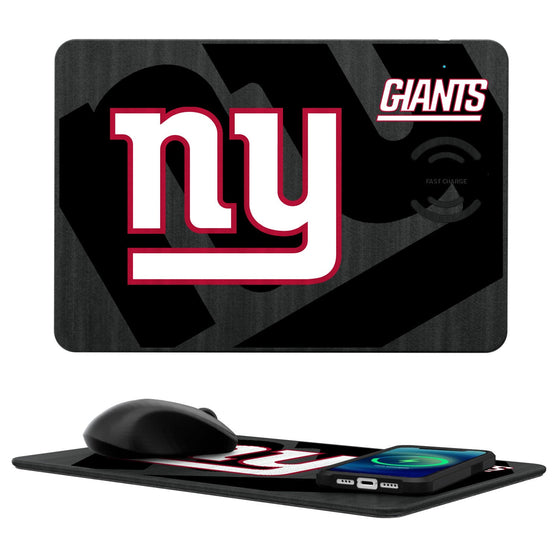 New York Giants Tilt 15-Watt Wireless Charger and Mouse Pad - 757 Sports Collectibles