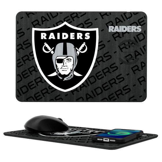 Las Vegas Raiders Tilt 15-Watt Wireless Charger and Mouse Pad - 757 Sports Collectibles