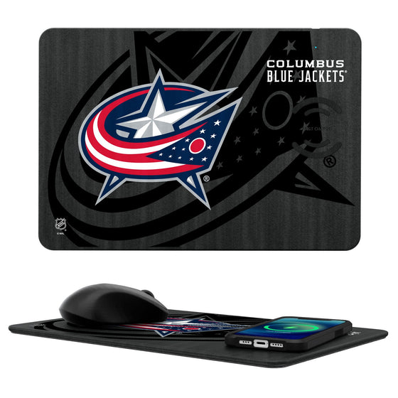 Columbus Blue Jackets Tilt 15-Watt Wireless Charger and Mouse Pad-0