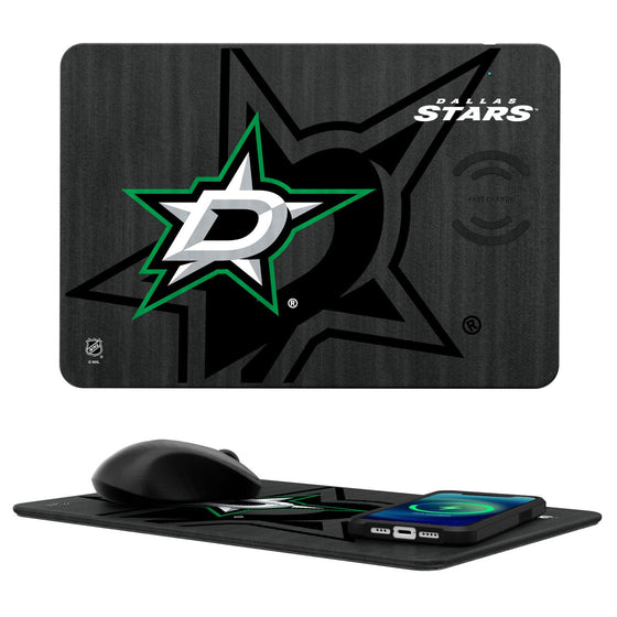 Dallas Stars Tilt 15-Watt Wireless Charger and Mouse Pad-0