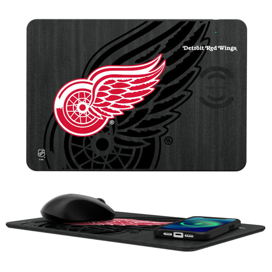 Detroit Red Wings Tilt 15-Watt Wireless Charger and Mouse Pad-0