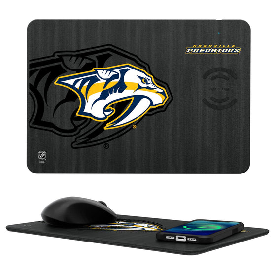 Nashville Predators Tilt 15-Watt Wireless Charger and Mouse Pad-0