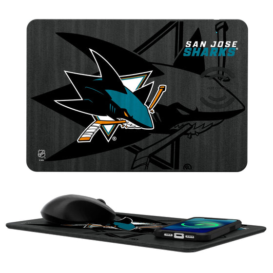 San Jose Sharks Tilt 15-Watt Wireless Charger and Mouse Pad-0