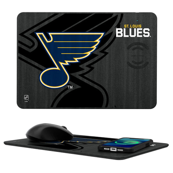 St. Louis Blues Tilt 15-Watt Wireless Charger and Mouse Pad-0