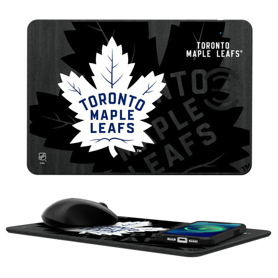 Toronto Maple Leafs Tilt 15-Watt Wireless Charger and Mouse Pad-0