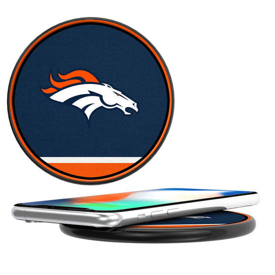 Denver Broncos Stripe 10-Watt Wireless Charger - 757 Sports Collectibles