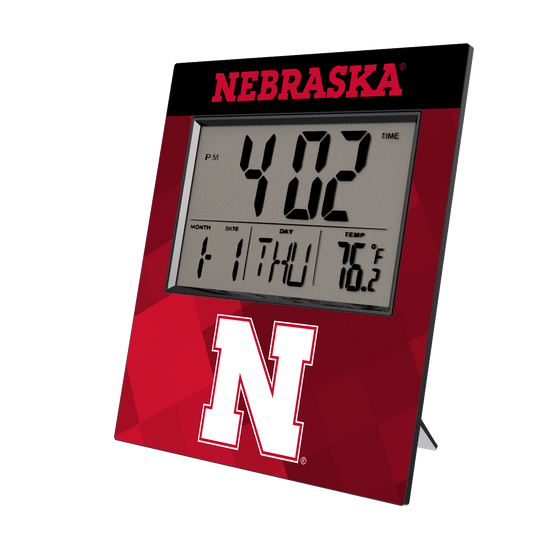 Nebraska Huskers N Color Block Wall Clock-0