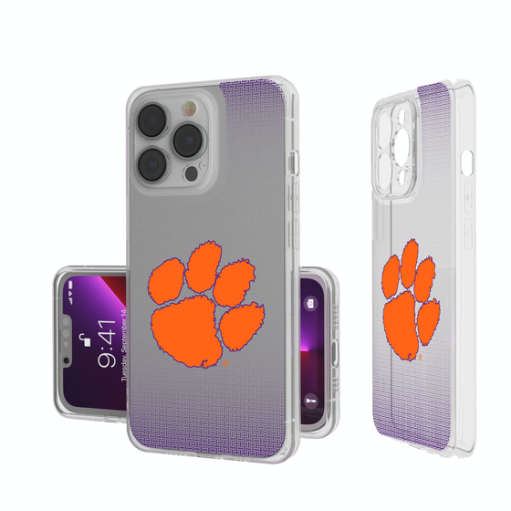 Clemson Tigers Linen Clear Phone Case-0