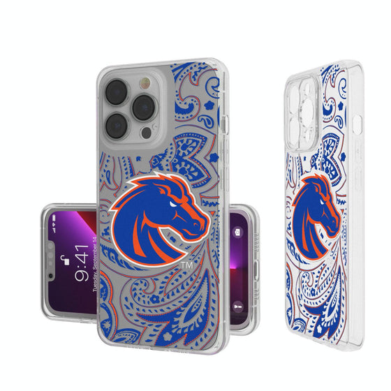Boise State Broncos Paisley Clear Case-0