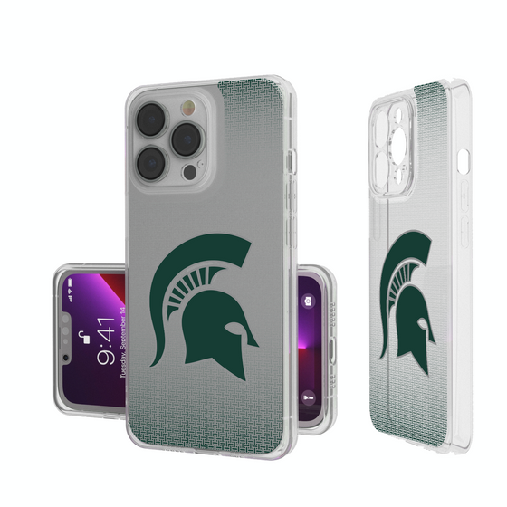 Michigan State Spartans Linen Clear Phone Case-0