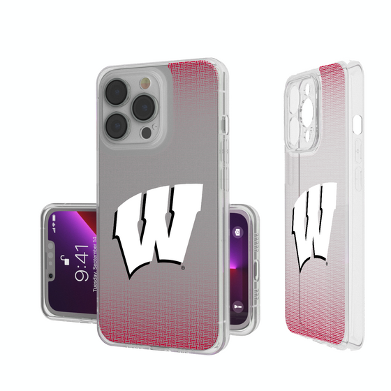 Wisconsin Badgers Linen Clear Phone Case-0