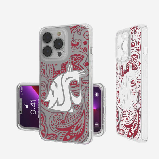 Washington State Cougars Paisley Clear Case-0