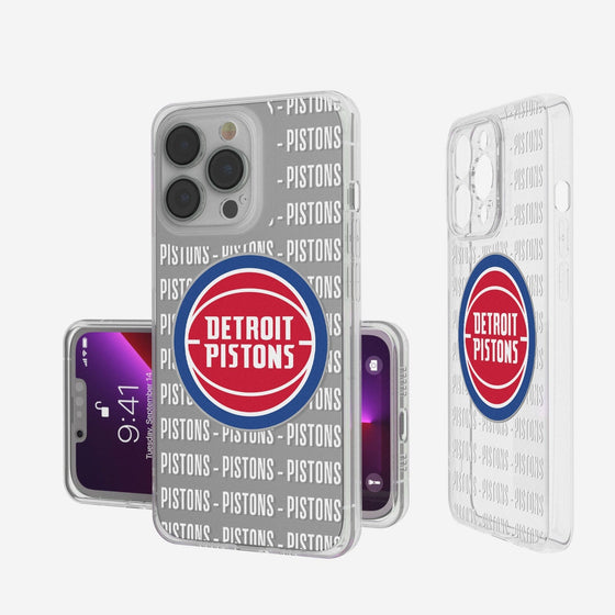 Detroit Pistons Blackletter Clear Case-0