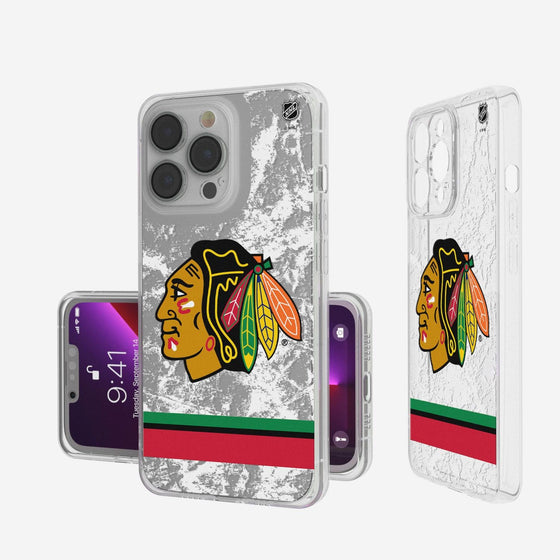 Chicago Blackhawks Ice Stripe Clear Case-0