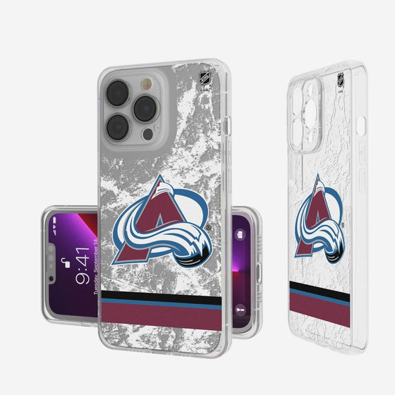 Colorado Avalanche Ice Stripe Clear Case-0