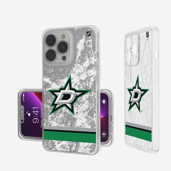 Dallas Stars Ice Stripe Clear Case-0